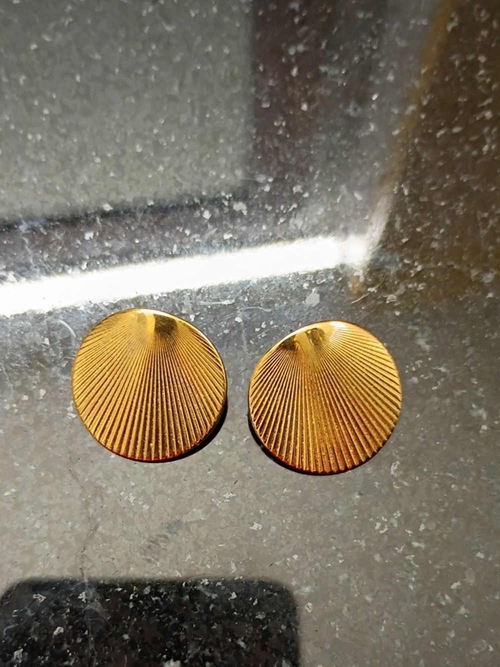 Gold-Tone Men's Round Textured Cufflinks